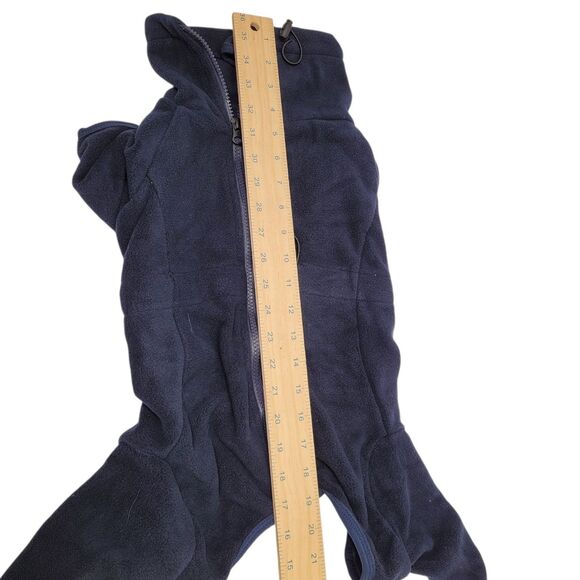 Dog Jumpsuit Jacket Sweater Clothes Zip Up Fleece Navy Blue Small - Picture 7 of 7